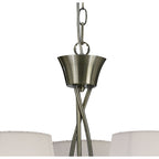 M1640AB Mara Pendant 3 Light E14 Antique Brass Ivory White Shades