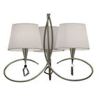 M1640AB Mara Pendant 3 Light E14 Antique Brass Ivory White Shades