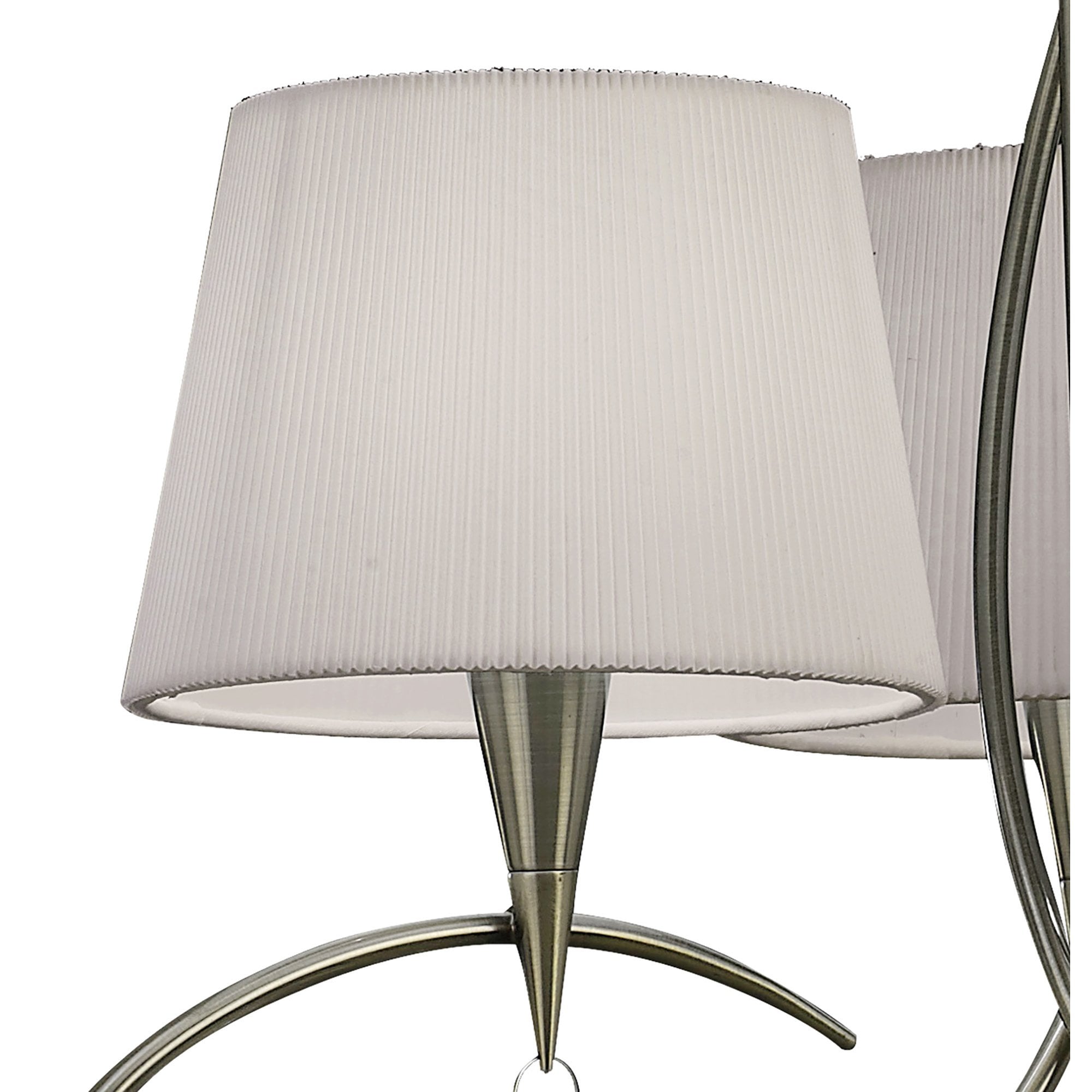 M1640AB Mara Pendant 3 Light E14 Antique Brass Ivory White Shades