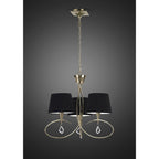 M1640FG/BS Mara Pendant 3 Light E14 French Gold Black Shades