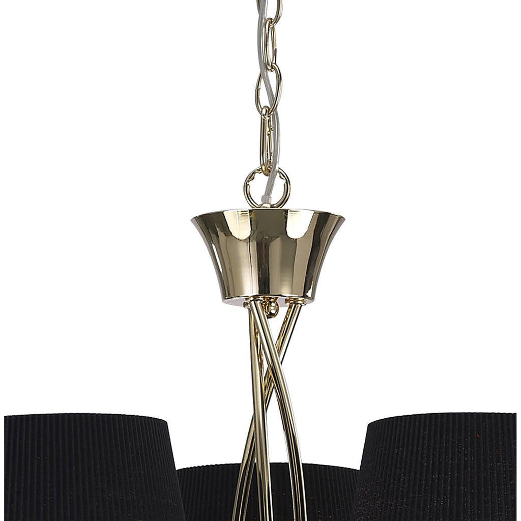 M1640FG/BS Mara Pendant 3 Light E14 French Gold Black Shades