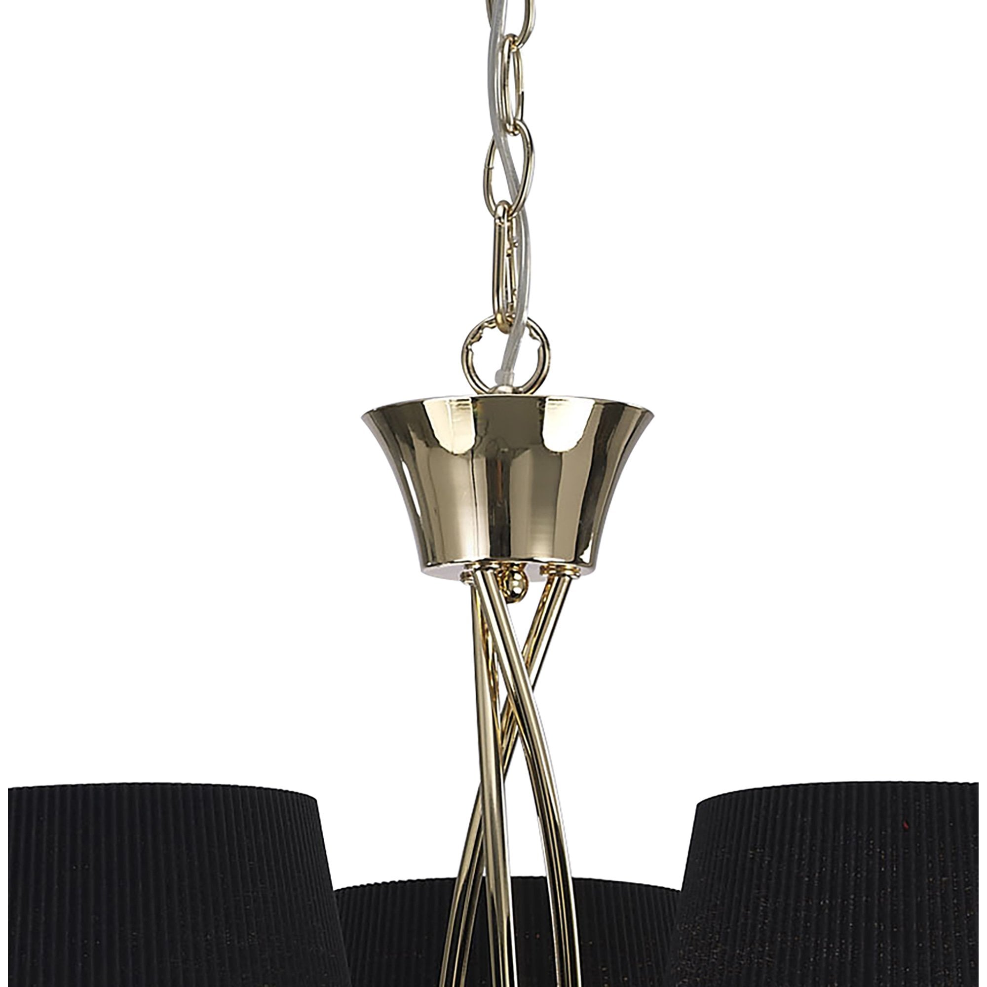M1640FG/BS Mara Pendant 3 Light E14 French Gold Black Shades