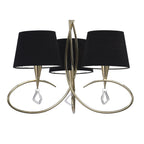 M1640FG/BS Mara Pendant 3 Light E14 French Gold Black Shades