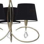 M1640FG/BS Mara Pendant 3 Light E14 French Gold Black Shades