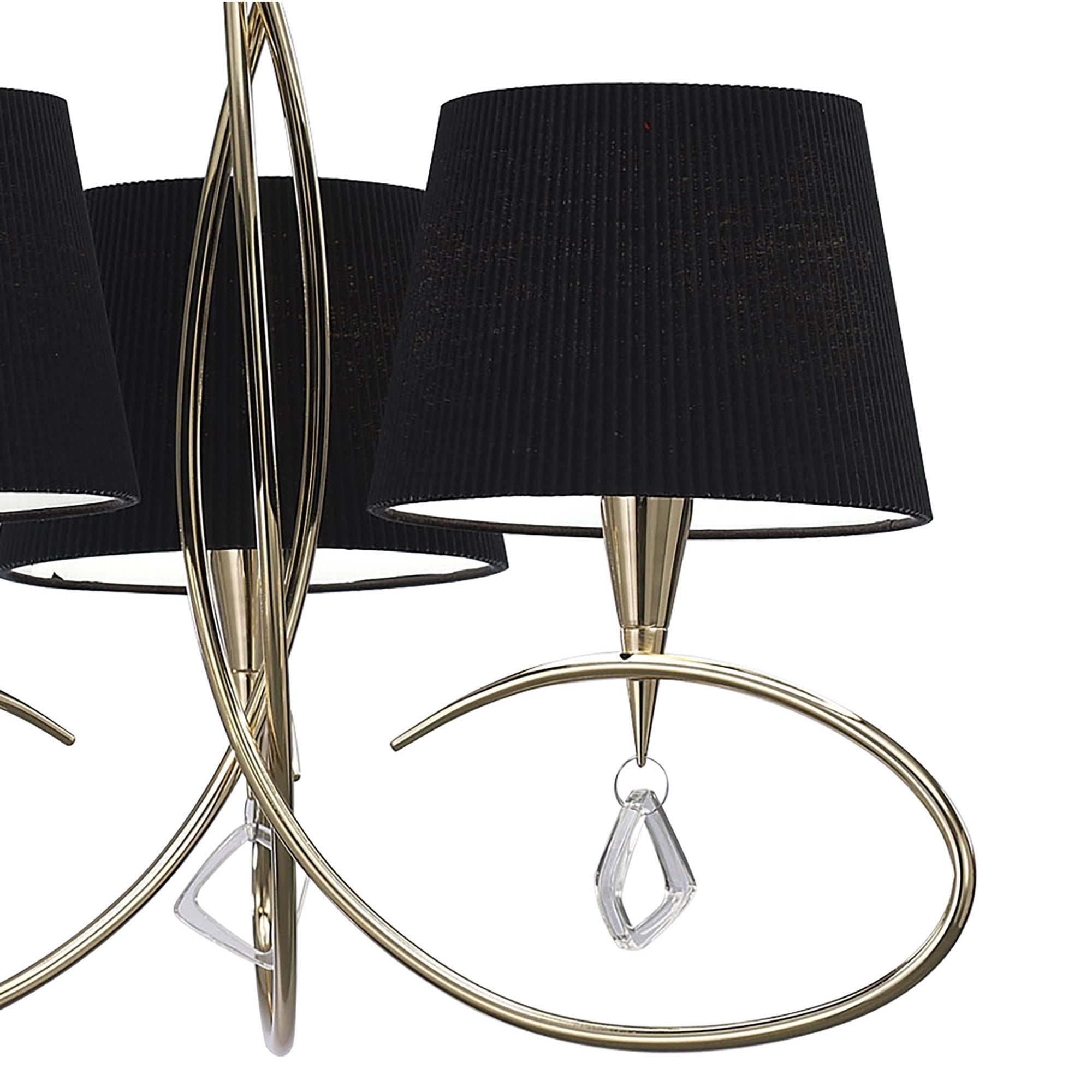 M1640FG/BS Mara Pendant 3 Light E14 French Gold Black Shades