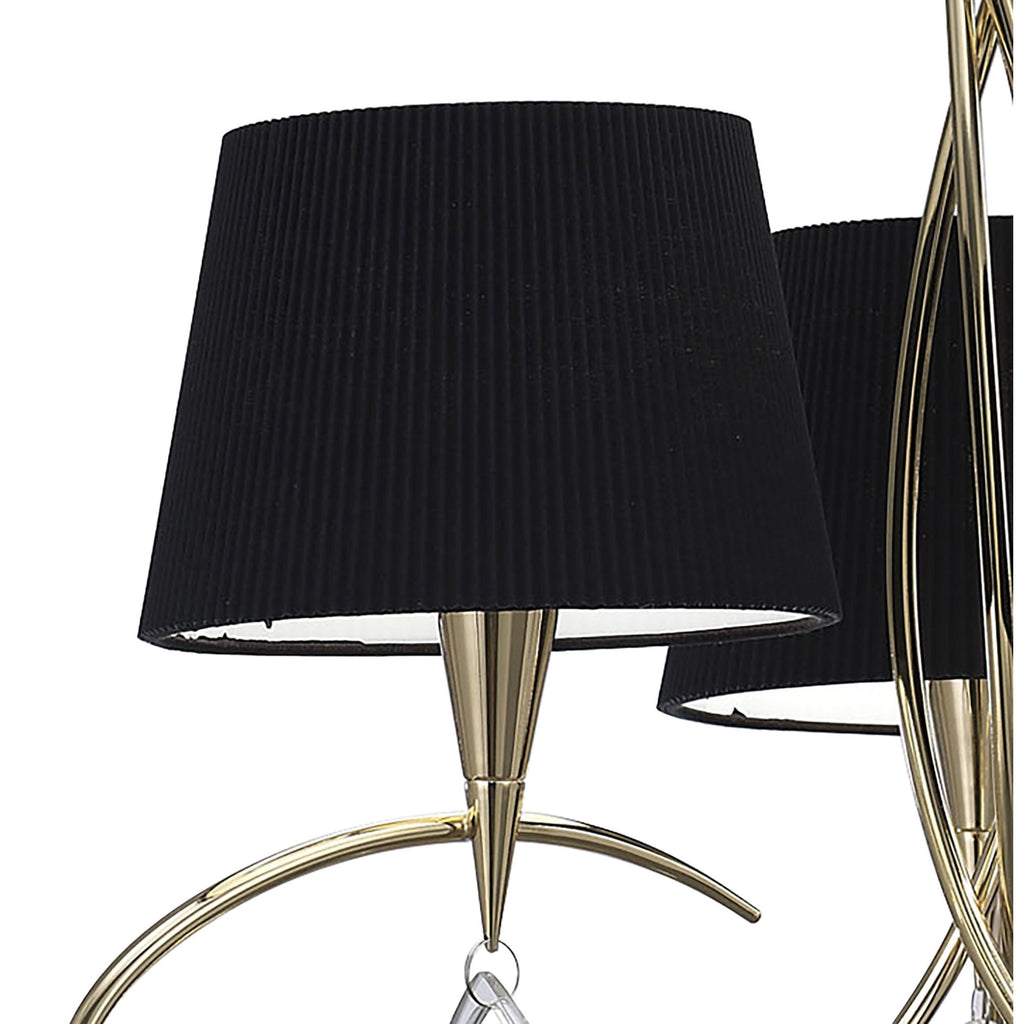 M1640FG/BS Mara Pendant 3 Light E14 French Gold Black Shades