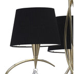 M1640FG/BS Mara Pendant 3 Light E14 French Gold Black Shades