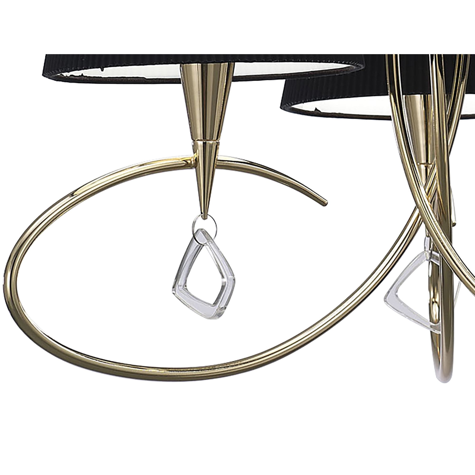 M1640FG/BS Mara Pendant 3 Light E14 French Gold Black Shades