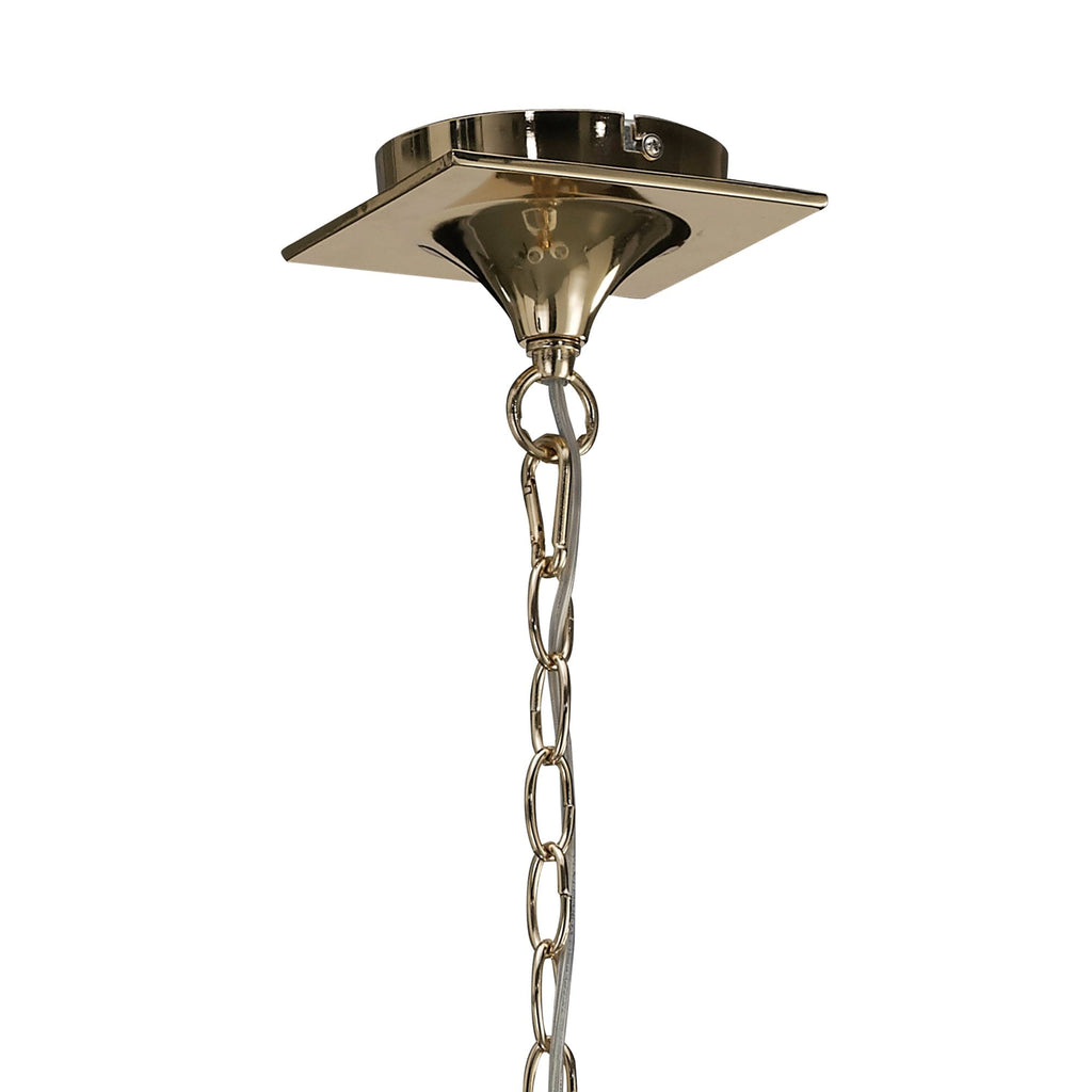 M1640FG Mara Pendant 3 Light E14 French Gold Ivory White Shades