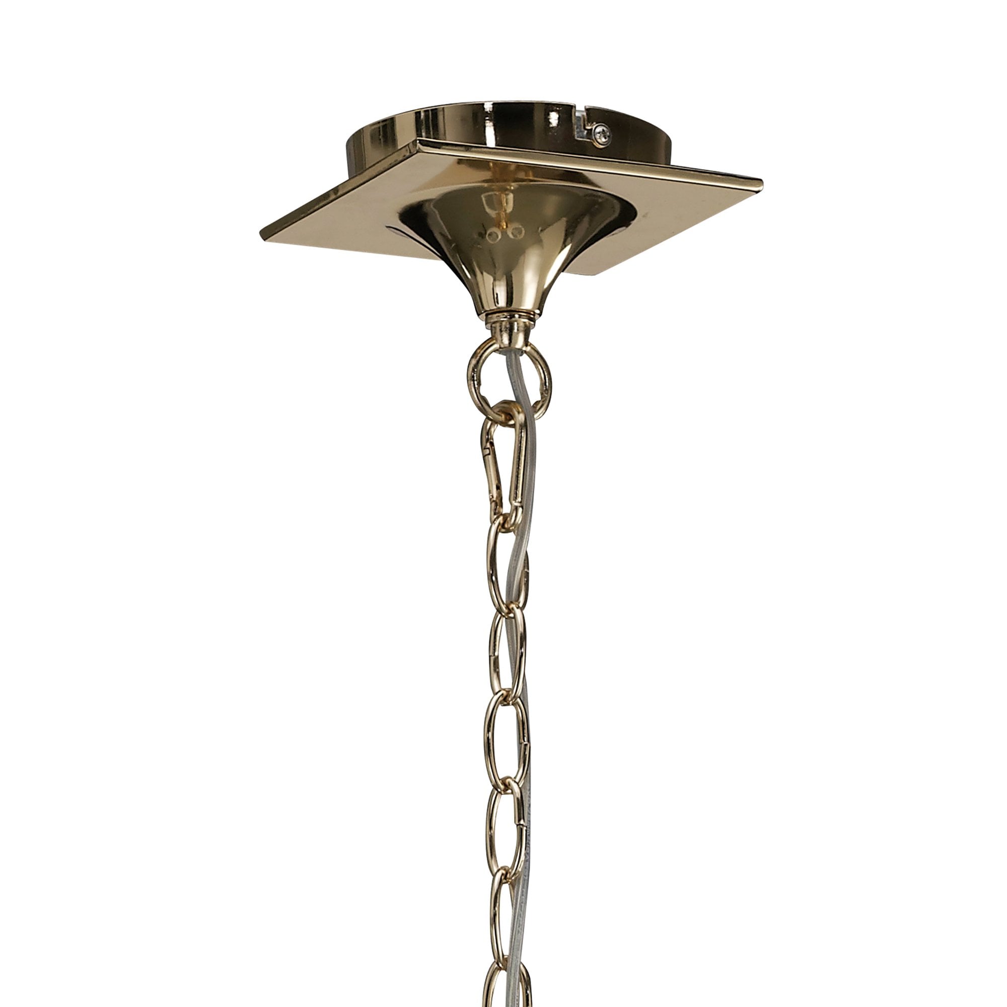 M1640FG Mara Pendant 3 Light E14 French Gold Ivory White Shades
