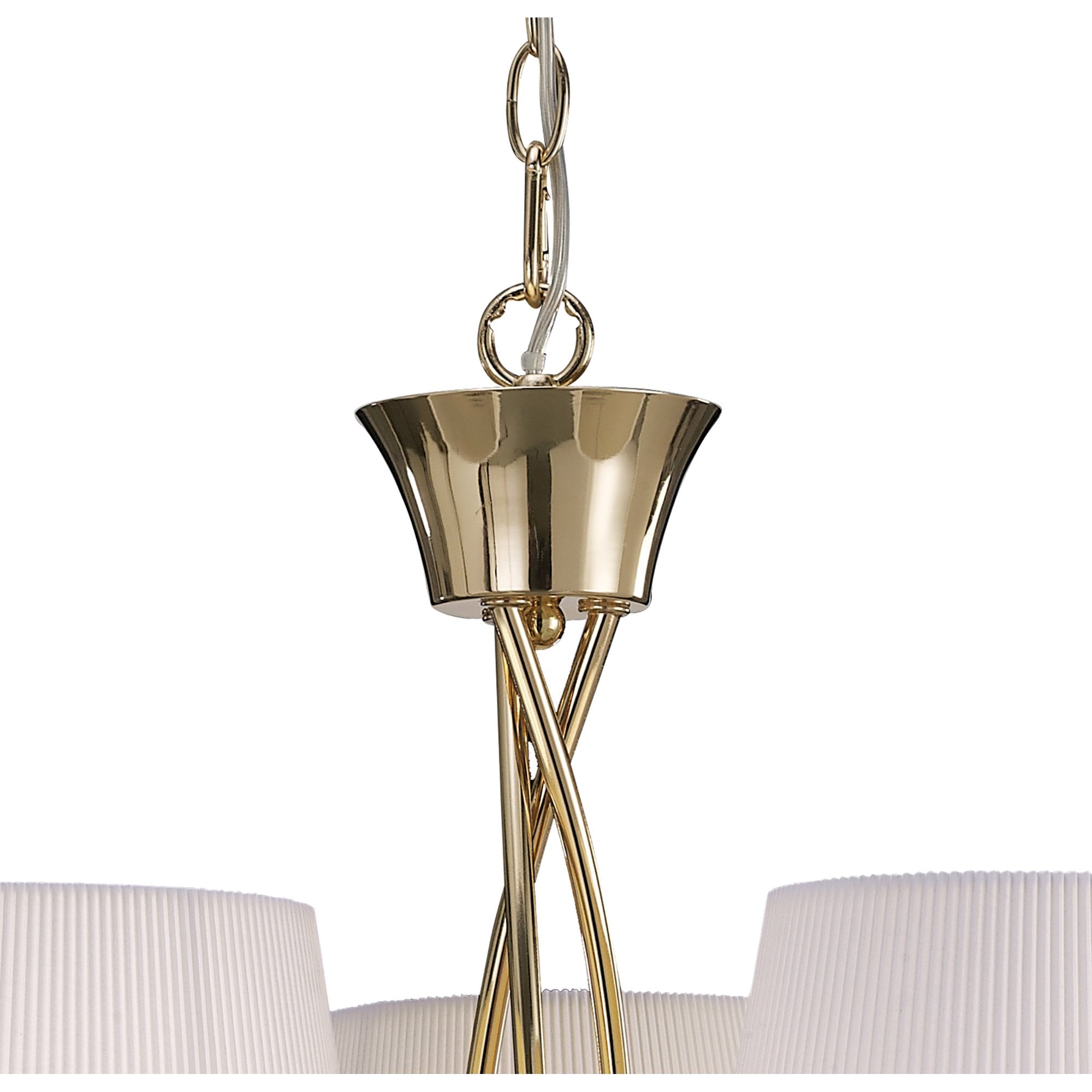 M1640FG Mara Pendant 3 Light E14 French Gold Ivory White Shades