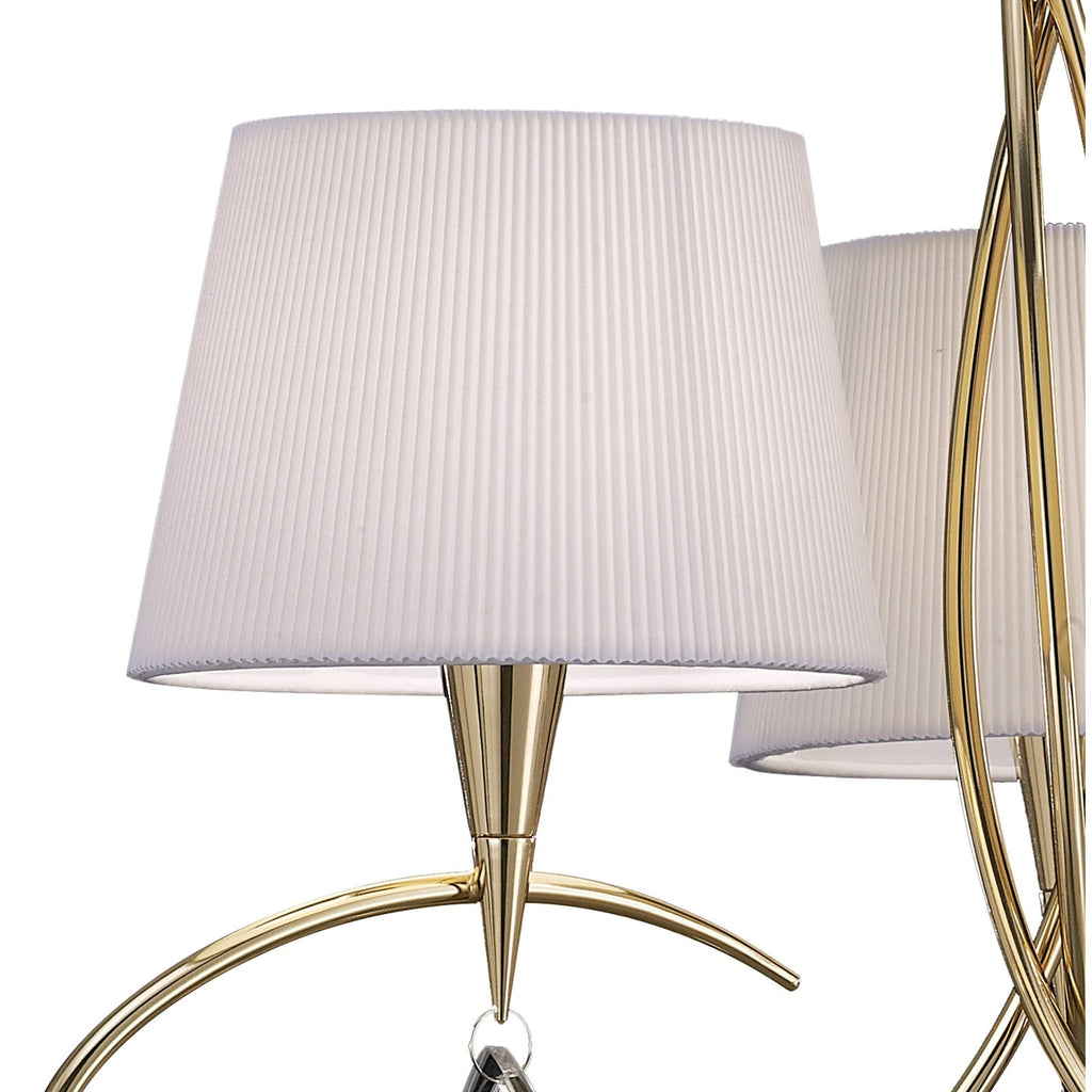 M1640FG Mara Pendant 3 Light E14 French Gold Ivory White Shades