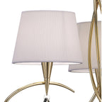 M1640FG Mara Pendant 3 Light E14 French Gold Ivory White Shades