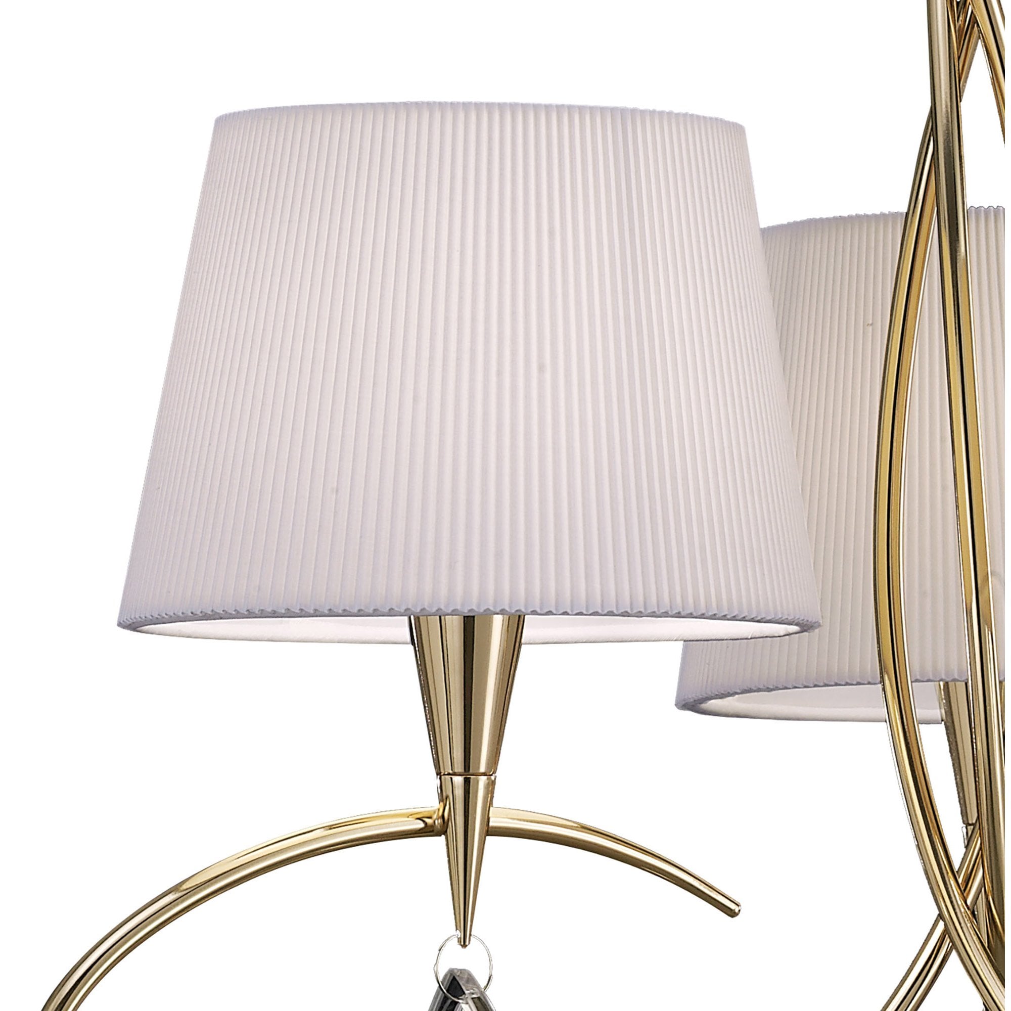 M1640FG Mara Pendant 3 Light E14 French Gold Ivory White Shades