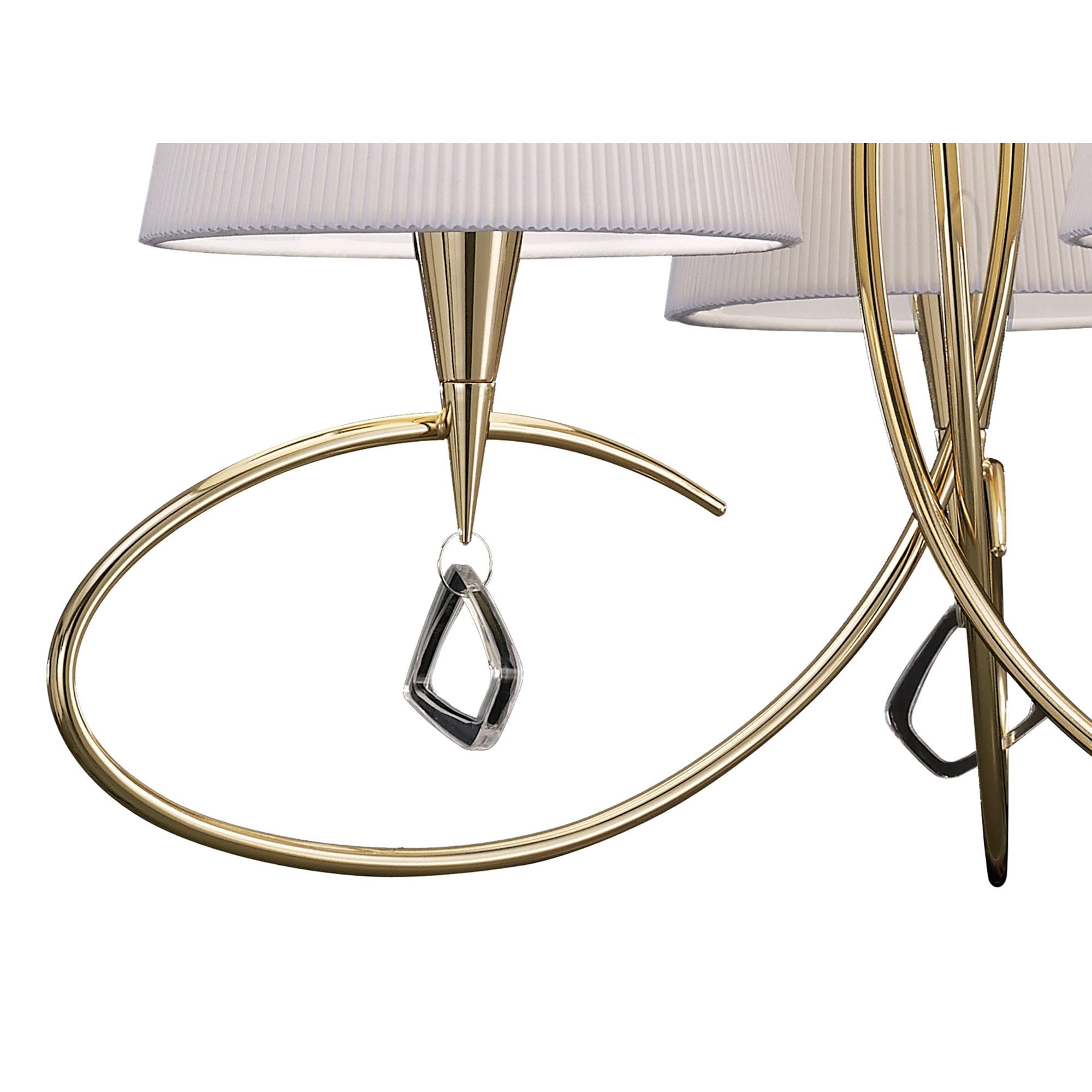 M1640FG Mara Pendant 3 Light E14 French Gold Ivory White Shades