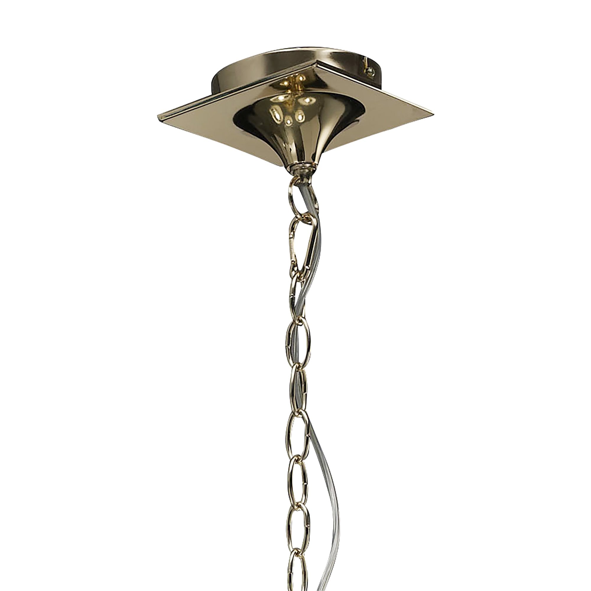 M1641FG Mara Pendant 5 Light E14 French Gold Ivory White Shades