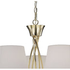 M1641FG Mara Pendant 5 Light E14 French Gold Ivory White Shades