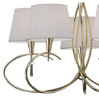 M1641FG Mara Pendant 5 Light E14 French Gold Ivory White Shades