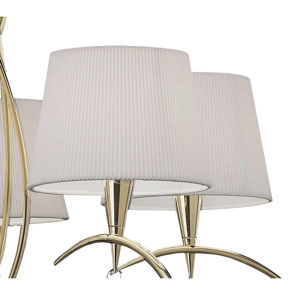 M1641FG Mara Pendant 5 Light E14 French Gold Ivory White Shades