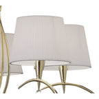 M1641FG Mara Pendant 5 Light E14 French Gold Ivory White Shades