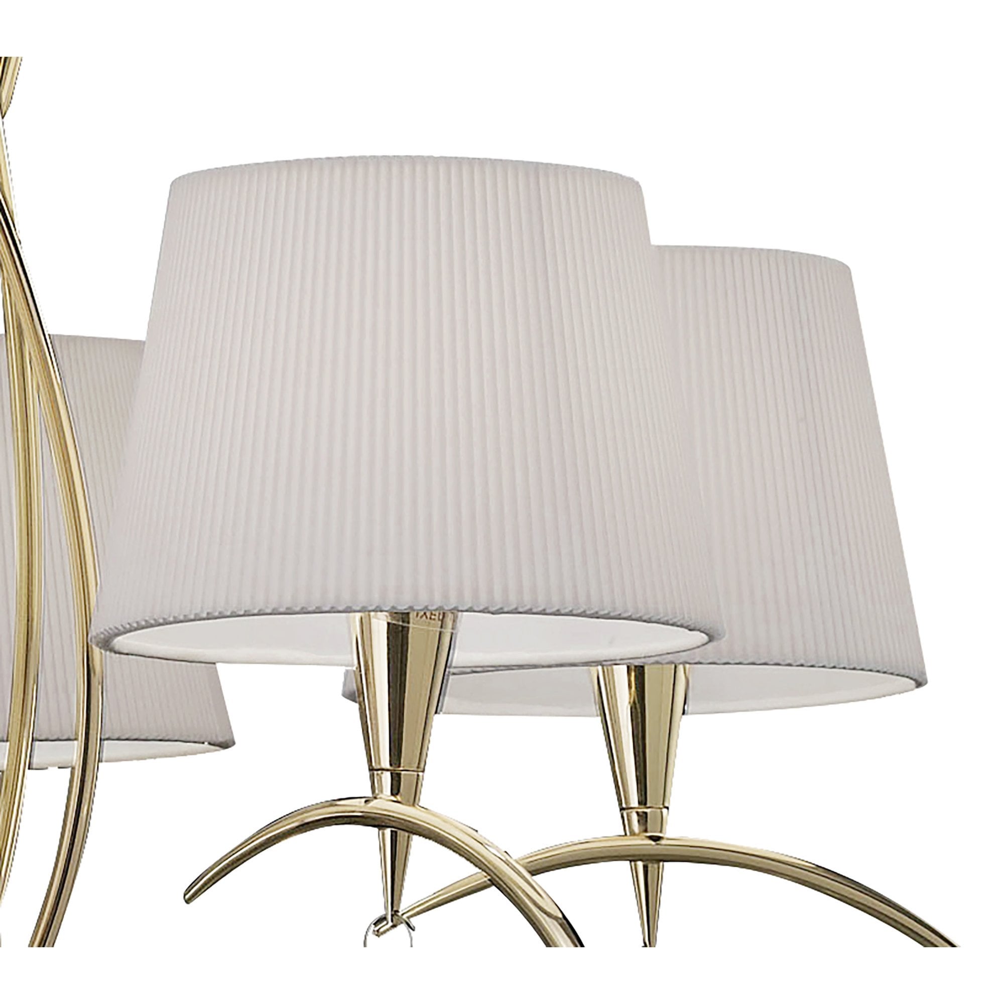 M1641FG Mara Pendant 5 Light E14 French Gold Ivory White Shades