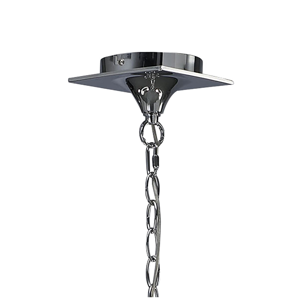 M1642/BS Mara Linear Pendant 2 Arm 4 Light E14 Polished Chrome Black Shades