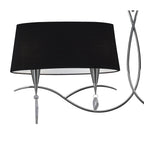 M1642/BS Mara Linear Pendant 2 Arm 4 Light E14 Polished Chrome Black Shades