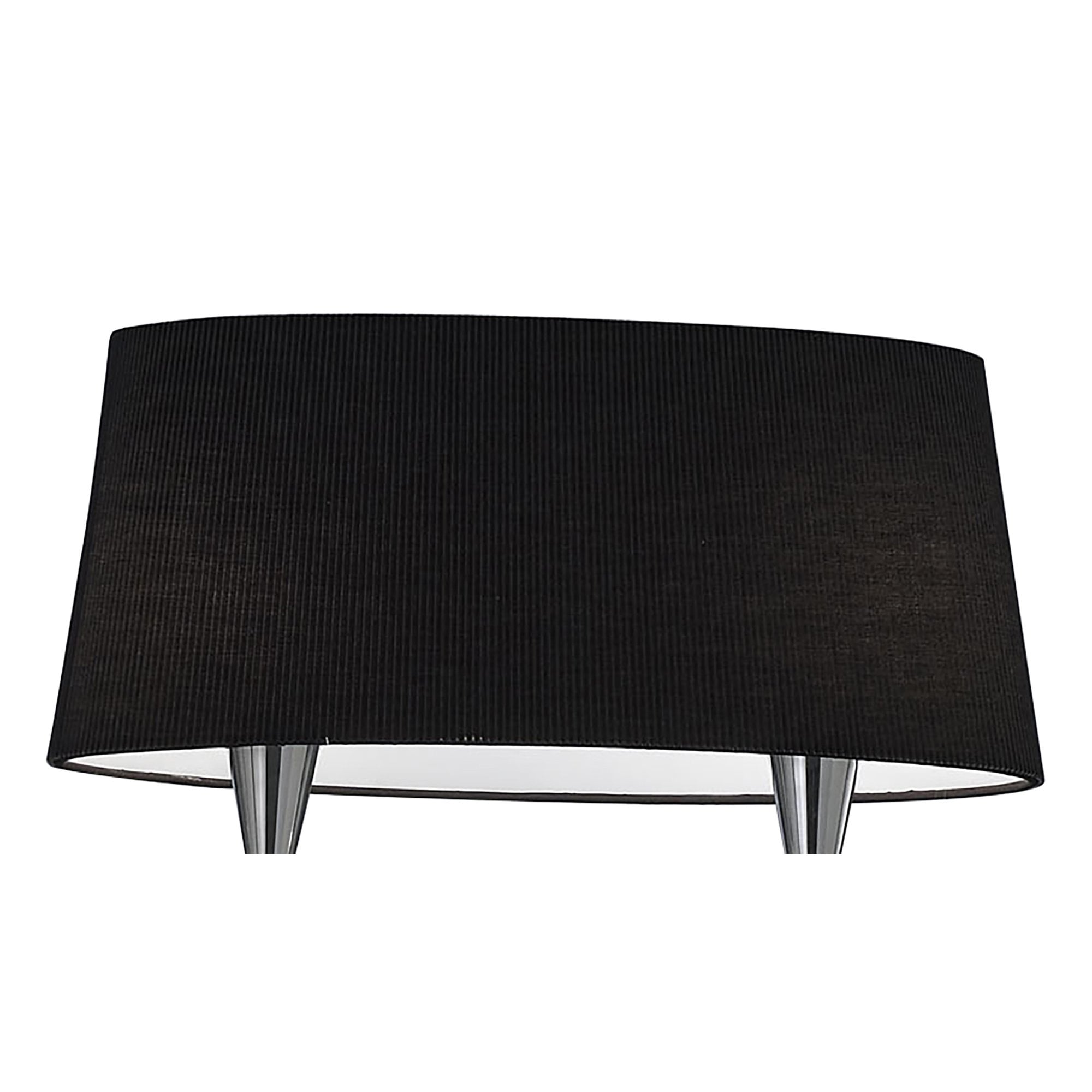 M1642/BS Mara Linear Pendant 2 Arm 4 Light E14 Polished Chrome Black Shades