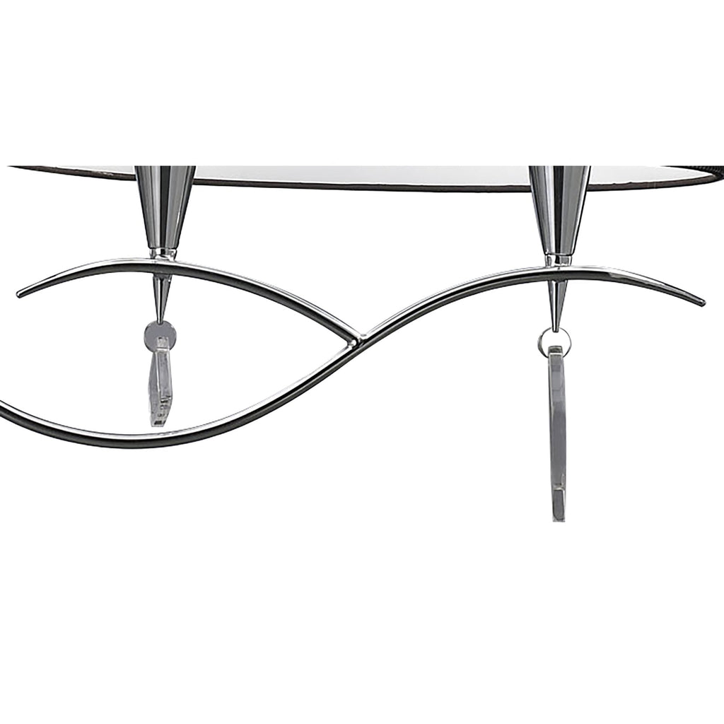 M1642/BS Mara Linear Pendant 2 Arm 4 Light E14 Polished Chrome Black Shades
