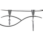 M1642/BS Mara Linear Pendant 2 Arm 4 Light E14 Polished Chrome Black Shades