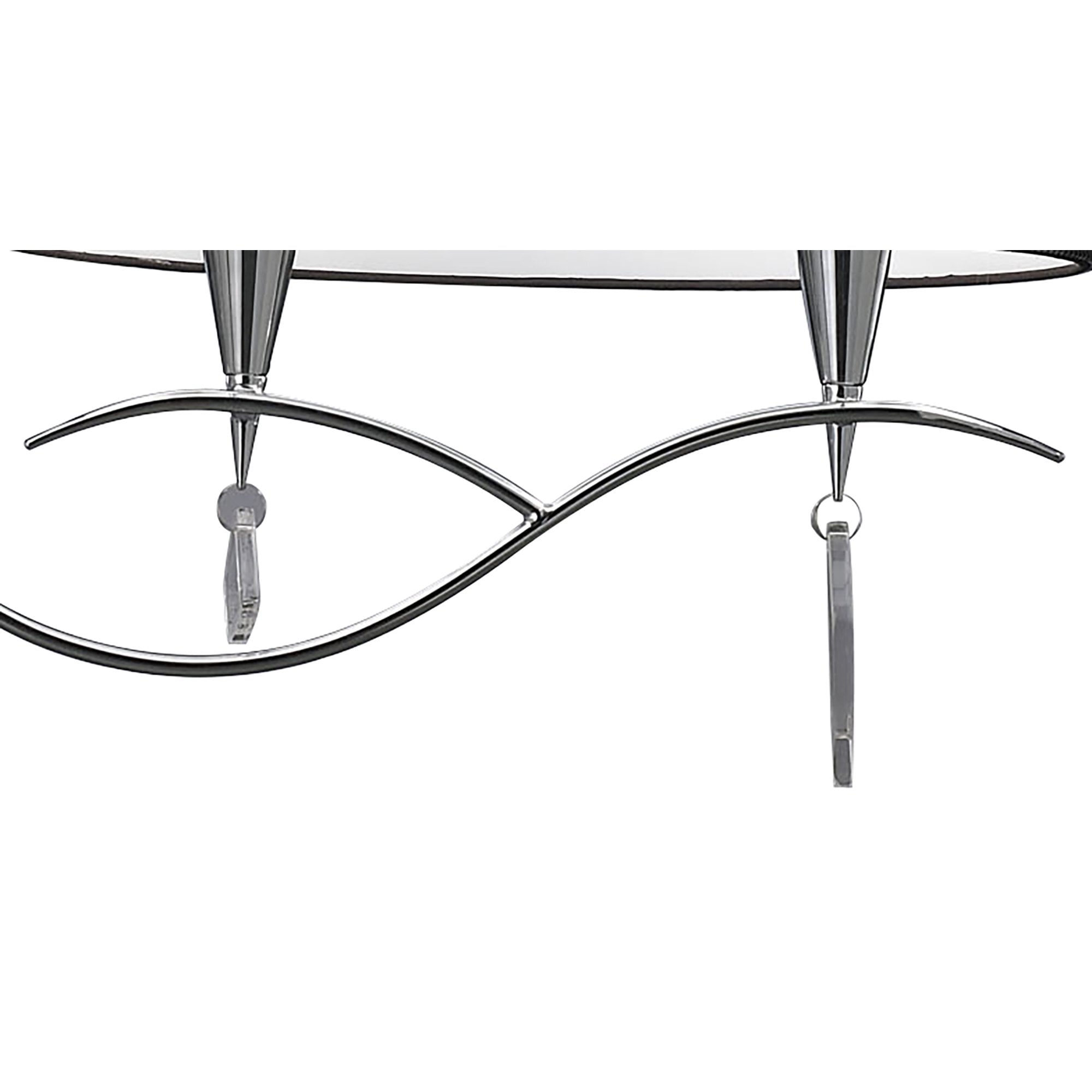 M1642/BS Mara Linear Pendant 2 Arm 4 Light E14 Polished Chrome Black Shades