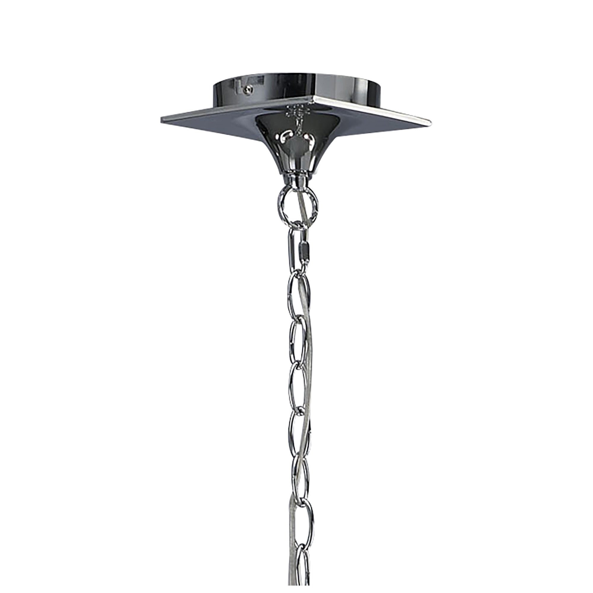 M1642 Mara Linear Pendant 2 Arm 4 Light E14 Polished Chrome Ivory White Shades