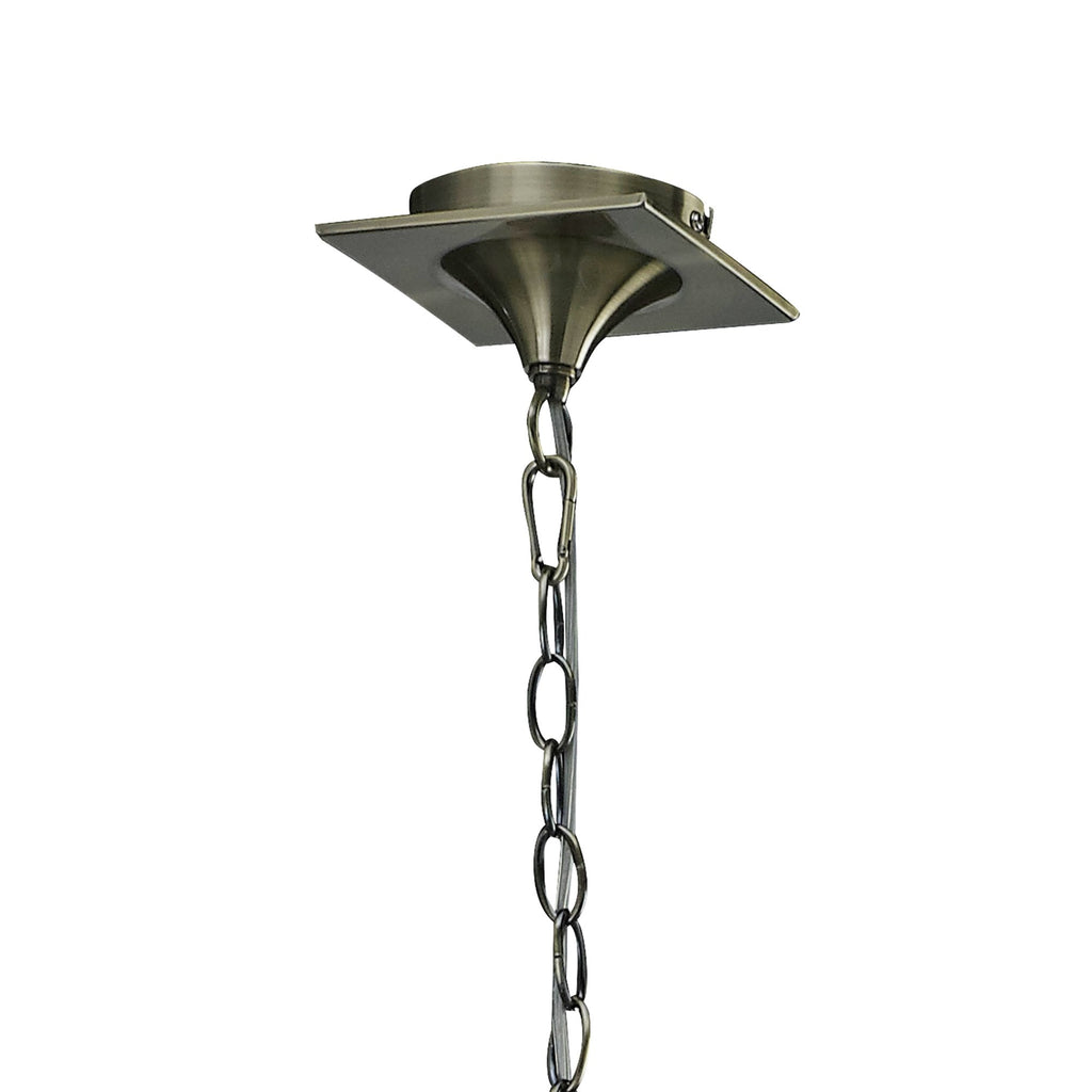 M1642AB Mara Linear Pendant 2 Arm 4 Light E14 Antique Brass Ivory White Shades