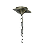 M1642AB Mara Linear Pendant 2 Arm 4 Light E14 Antique Brass Ivory White Shades