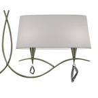 M1642AB Mara Linear Pendant 2 Arm 4 Light E14 Antique Brass Ivory White Shades