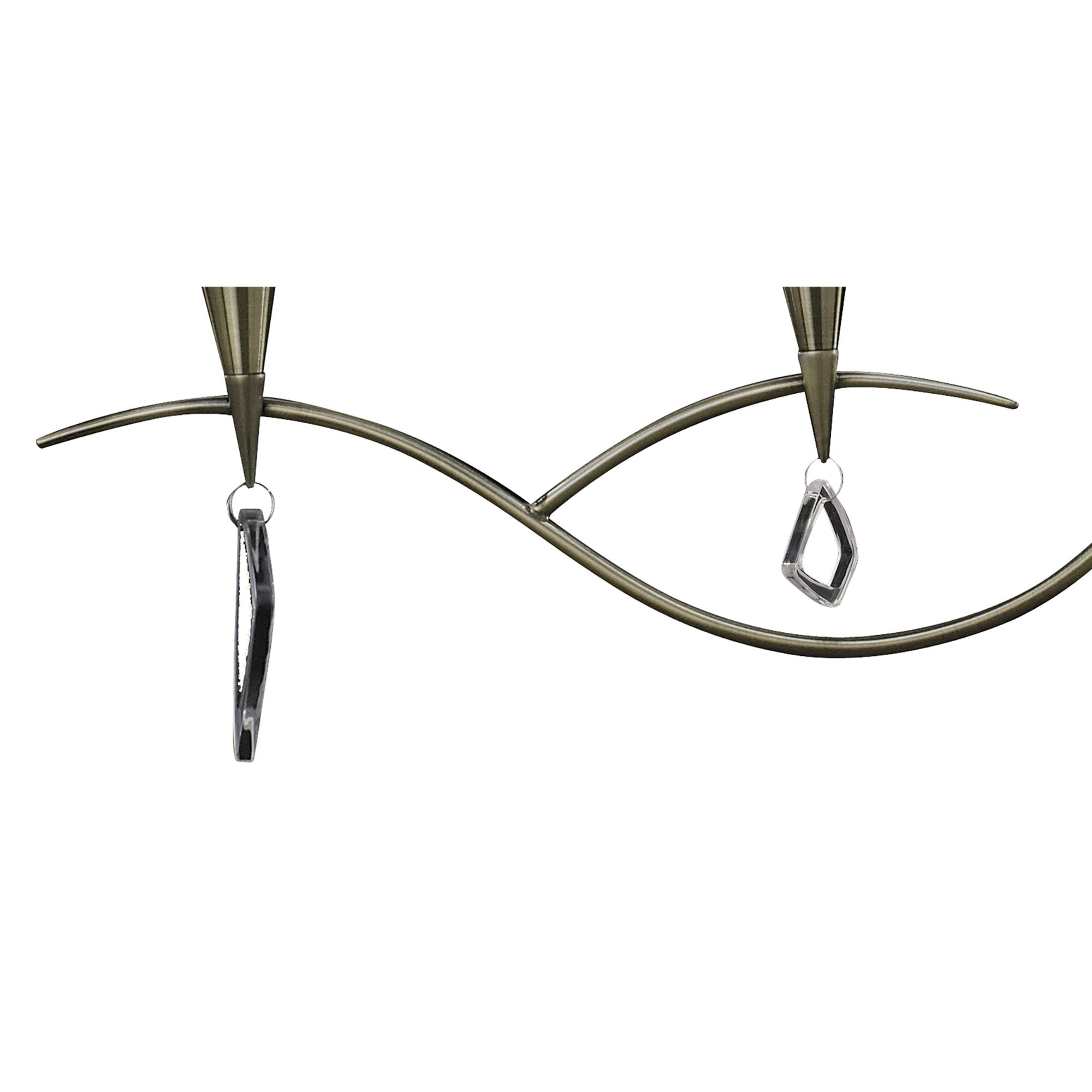M1642AB Mara Linear Pendant 2 Arm 4 Light E14 Antique Brass Ivory White Shades