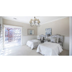 M1644 Mara Pendant 4 Light E27 Round Polished Chrome Ivory White Shade