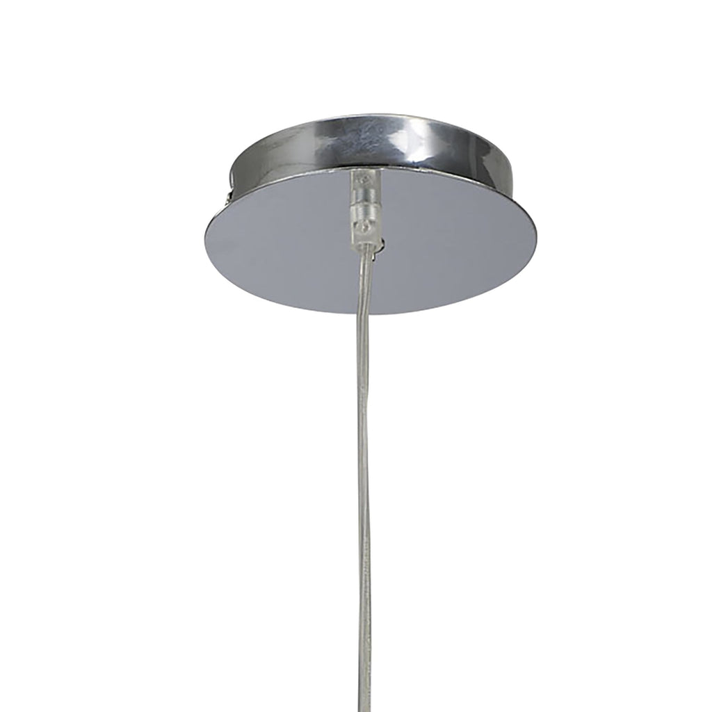 M1644 Mara Pendant 4 Light E27 Round Polished Chrome Ivory White Shade