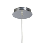 M1644 Mara Pendant 4 Light E27 Round Polished Chrome Ivory White Shade