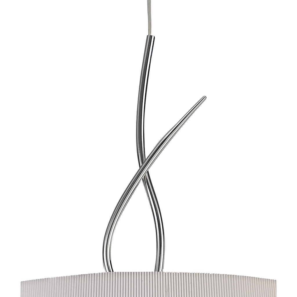 M1644 Mara Pendant 4 Light E27 Round Polished Chrome Ivory White Shade
