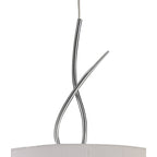 M1644 Mara Pendant 4 Light E27 Round Polished Chrome Ivory White Shade