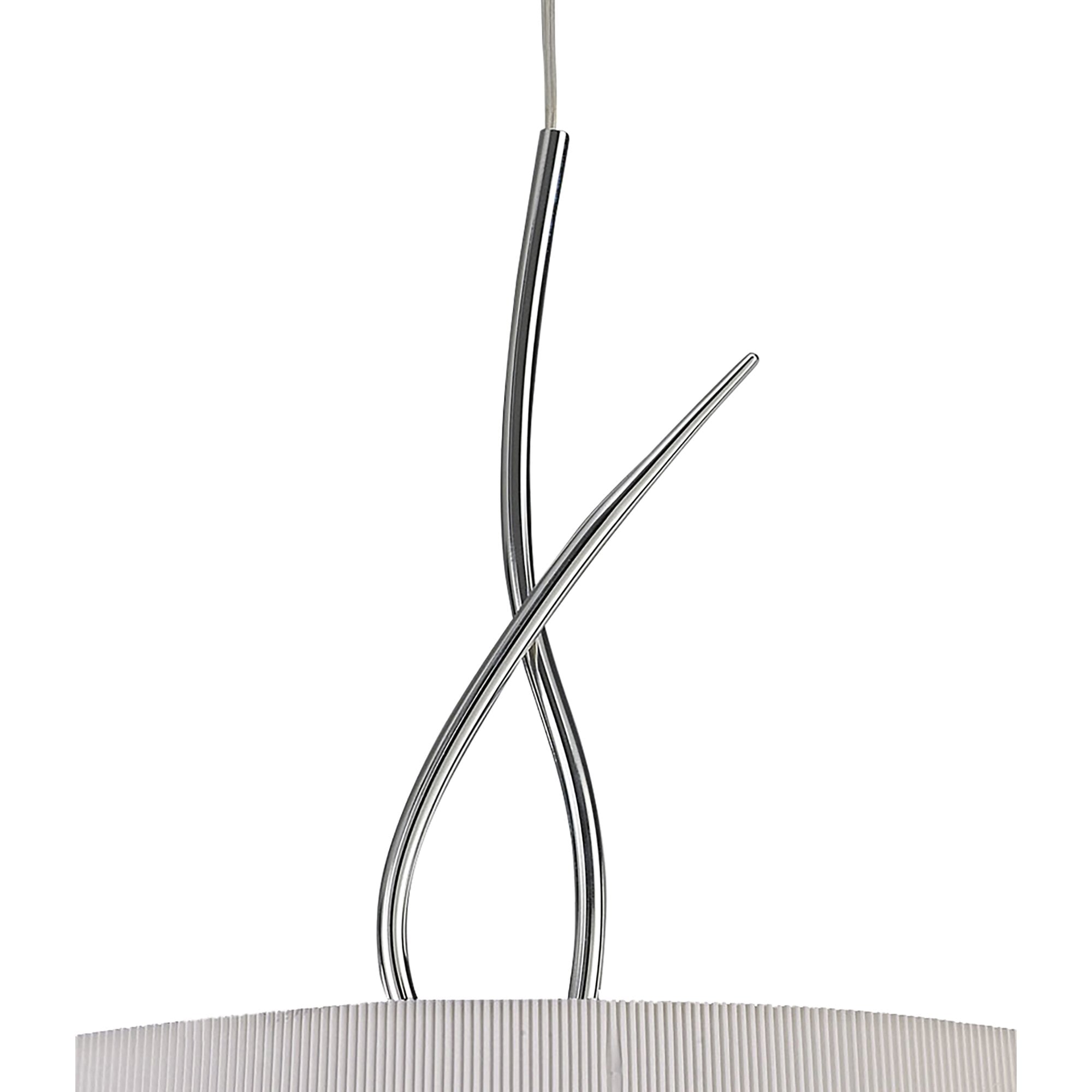 M1644 Mara Pendant 4 Light E27 Round Polished Chrome Ivory White Shade