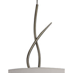 M1644AB Mara Pendant 4 Light E27 Round Antique Brass Ivory White Shade