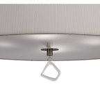 M1644AB Mara Pendant 4 Light E27 Round Antique Brass Ivory White Shade