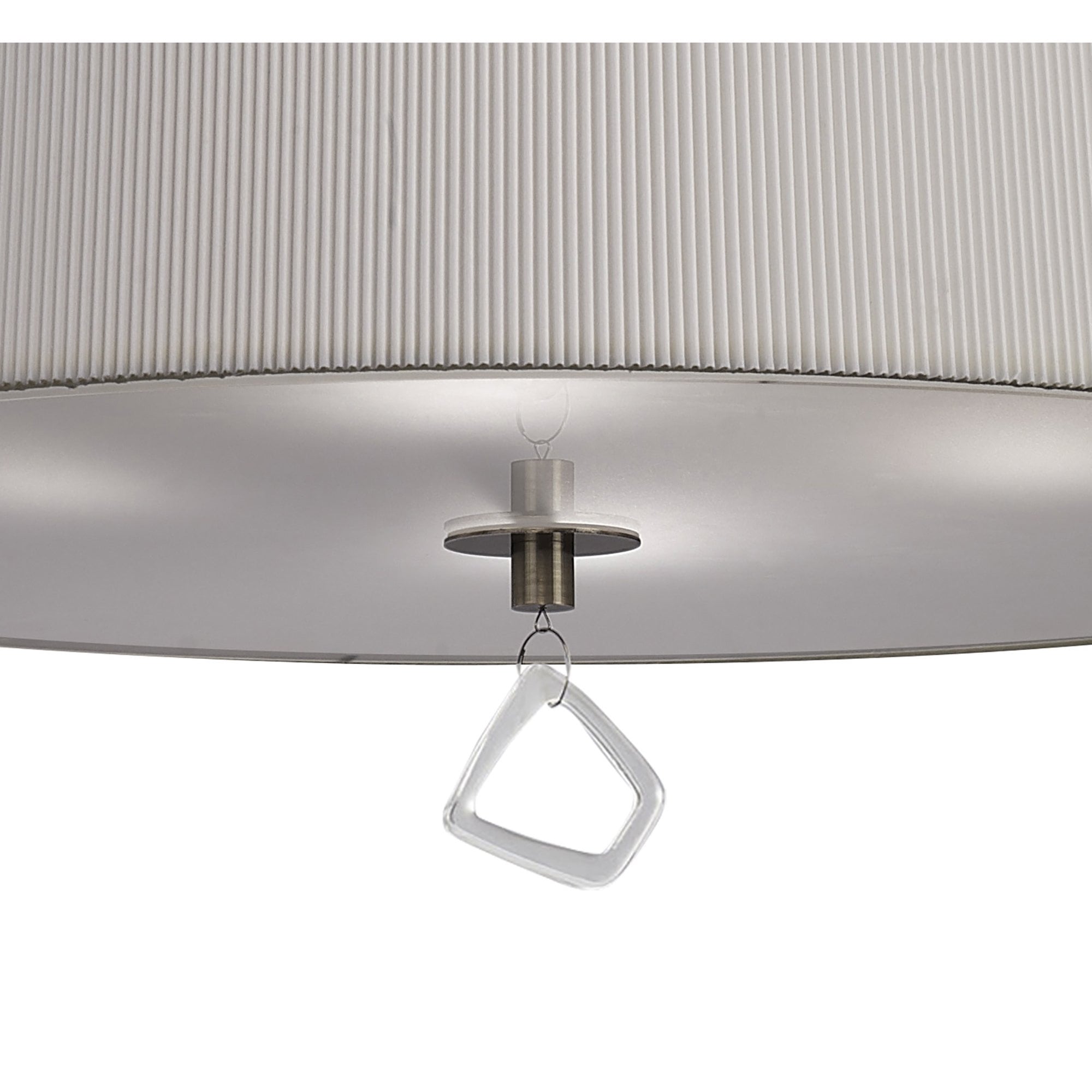 M1644AB Mara Pendant 4 Light E27 Round Antique Brass Ivory White Shade