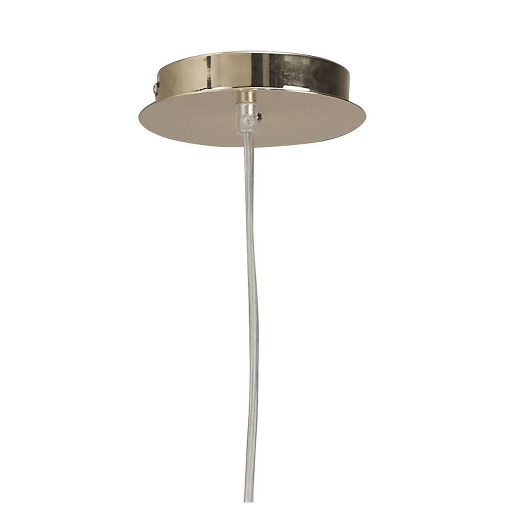 M1644FG Mara Pendant 4 Light E27 Round French Gold Ivory White Shade