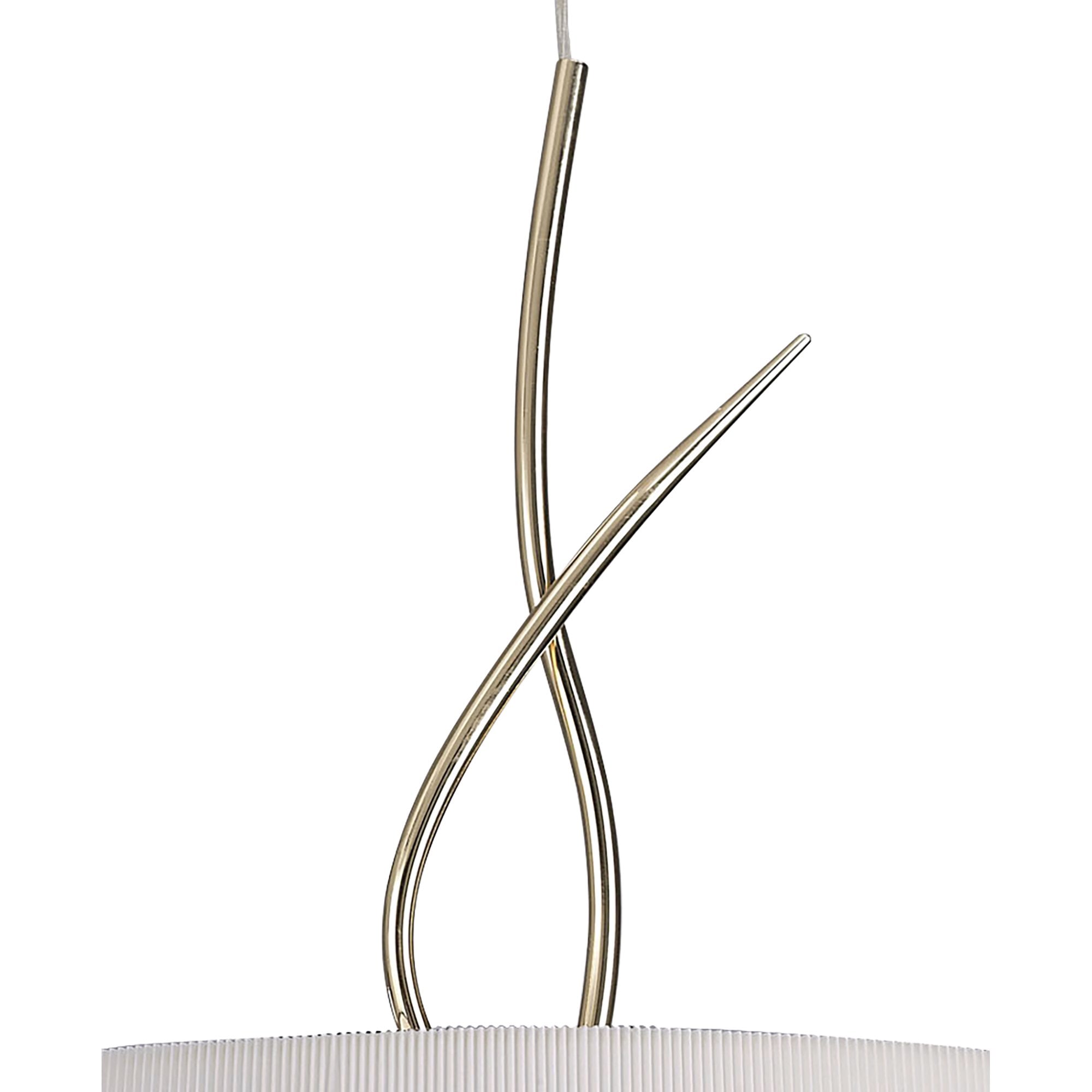 M1644FG Mara Pendant 4 Light E27 Round French Gold Ivory White Shade