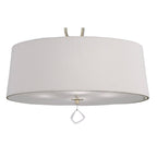 M1644FG Mara Pendant 4 Light E27 Round French Gold Ivory White Shade