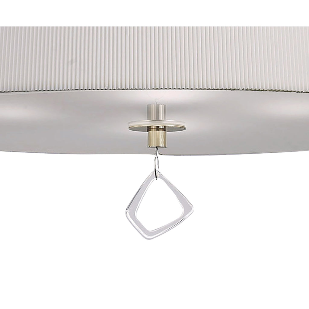 M1644FG Mara Pendant 4 Light E27 Round French Gold Ivory White Shade