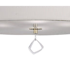 M1644FG Mara Pendant 4 Light E27 Round French Gold Ivory White Shade